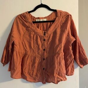 Free People 3/4 sleeve blouse